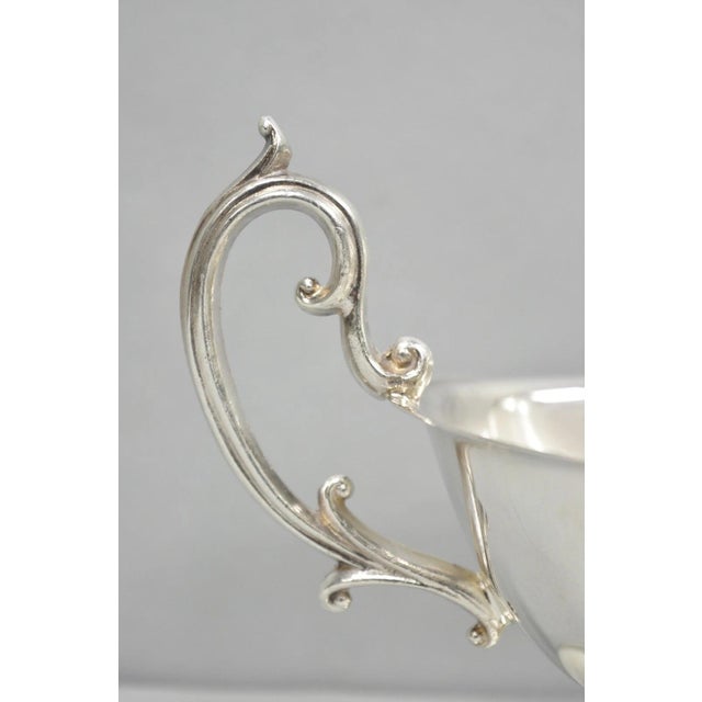 Vintage English Regency Style Silver Plated Gravy Sauce Boat With Handle For Sale - Image 4 of 10