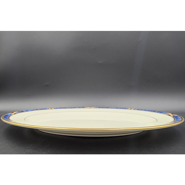 Vintage Lenox Mountain View Fine Bone China Oval Serving Platter With 24k Gold Trim For Sale - Image 11 of 18