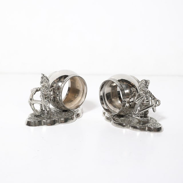 Late 19th Century Victorian Silver-Plated Figural Napkin Rings - a Pair For Sale - Image 10 of 11