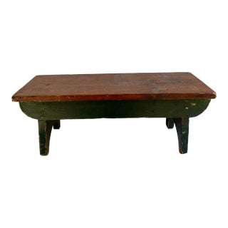 Mid 20th Century Vintage Rustic Handmade Wood Bench For Sale