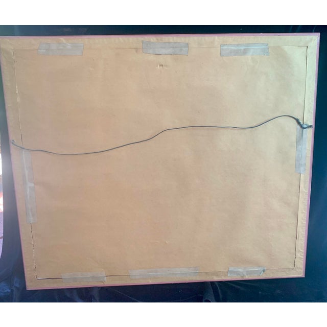 1935 Alfred Schroff Original Watercolor California Plein Air Garden Scene 27” X 23” For Sale - Image 9 of 9