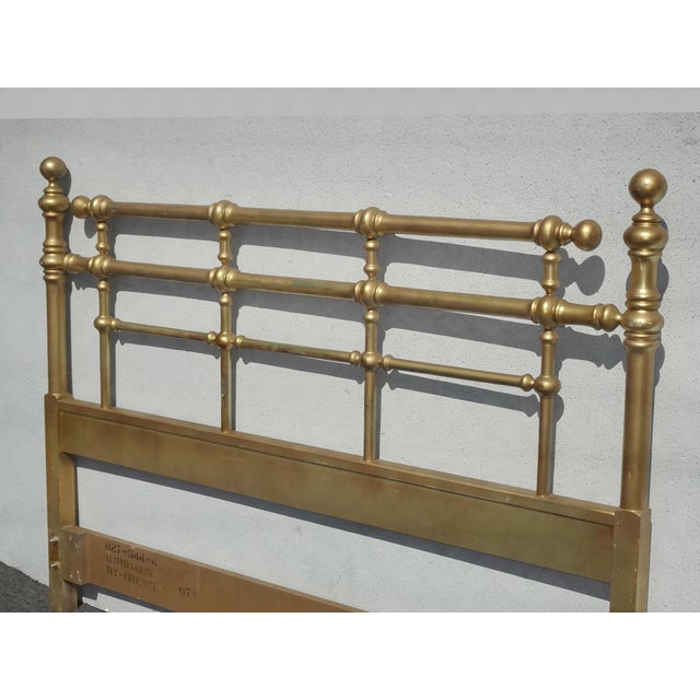 Wood Vintage Drexel Hollywood Regency Gold Queen Headboard by Drexel For Sale - Image 7 of 14