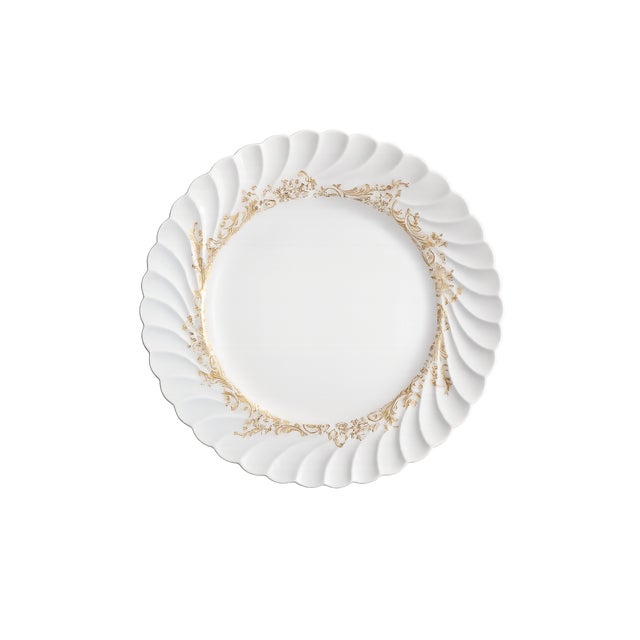 Add timeless French elegance to your table with this beautiful set of four Haviland Limoges "Ladore" porcelain plates....