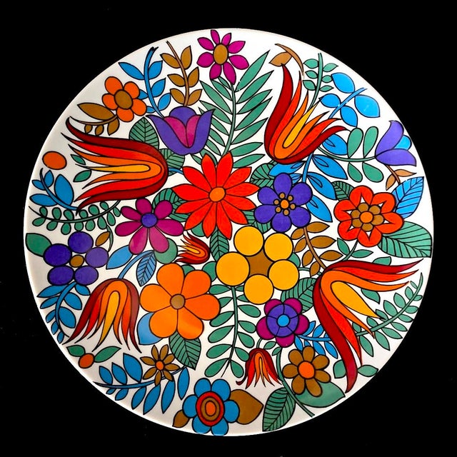 Ceramic 1960s German Porcelain Charger Platter by Winterling-Bavaria, in the Style of Acapulco by Villeroy & Boch For Sale - Image 7 of 15