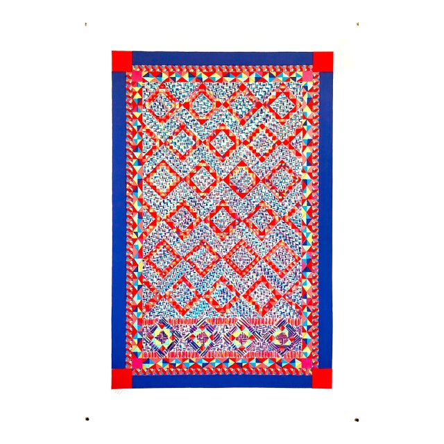 Dee Shapiro, Quilt or Persian Rug Serigraph Pattern and Decoration Feminist Lithograph Print For Sale