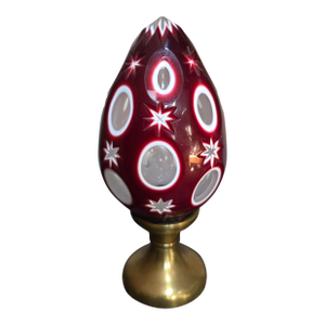 Antique Ruby Red Glass Newel Post Finial