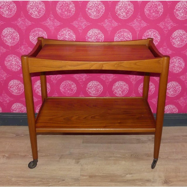 Wood Teak Bar Trolley, 1960s For Sale - Image 7 of 9