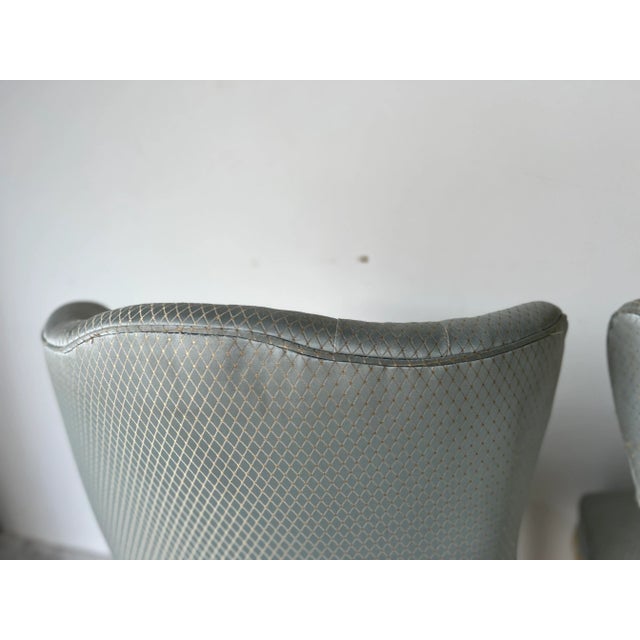 Gray Hollywood Regency Wingback Accent Chairs - a Pair For Sale - Image 8 of 13