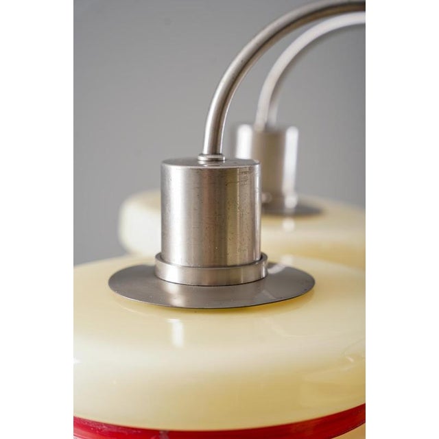 Metal Chandelier attributed to Harald Notini for Böhlmarks, Sweden, 1930s For Sale - Image 7 of 18