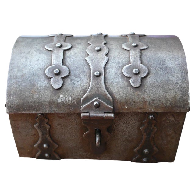 Wrought Iron Chest or Messenger Box For Sale