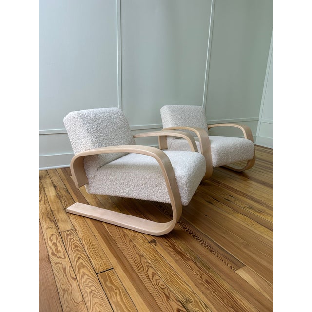 2010s Artek Aalto 400 “Tank” Chair - Set of 2, Newly Upholstered & Refinished For Sale - Image 5 of 7