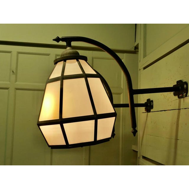 Large Brass Octagonal Wall Lanterns, 1960, Set of 2 For Sale - Image 6 of 8