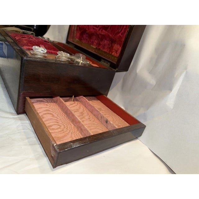 19th Century English Writing or Sewing Box With Pearl Inlay & Hidden Compartment For Sale - Image 12 of 13