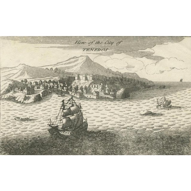 Early 18th Century Antique St Eustatius Caribbean View with Ships Harbor, 1717 For Sale - Image 5 of 9