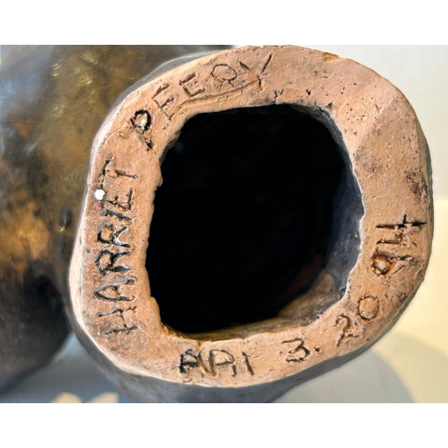 1990s 1990s Figural Sculpture Harriet Perry Bust and Torso Black Metallic Glaze For Sale - Image 5 of 6