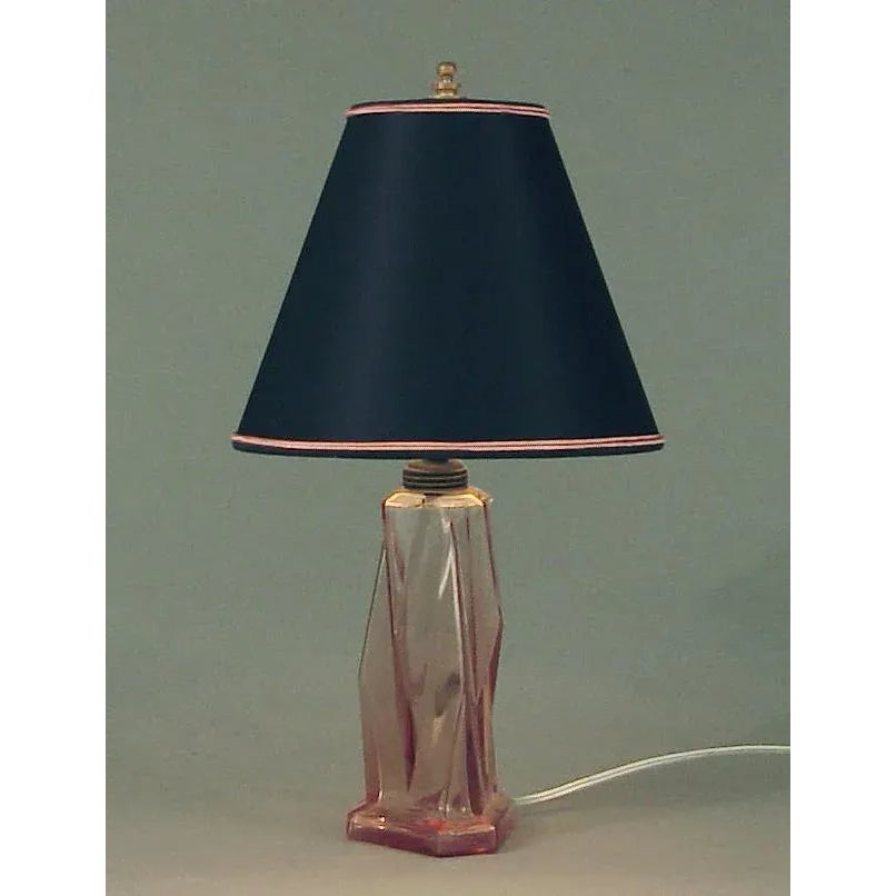 Vintage Modernist Art Deco Kopp Industries Pink Glass Lamp