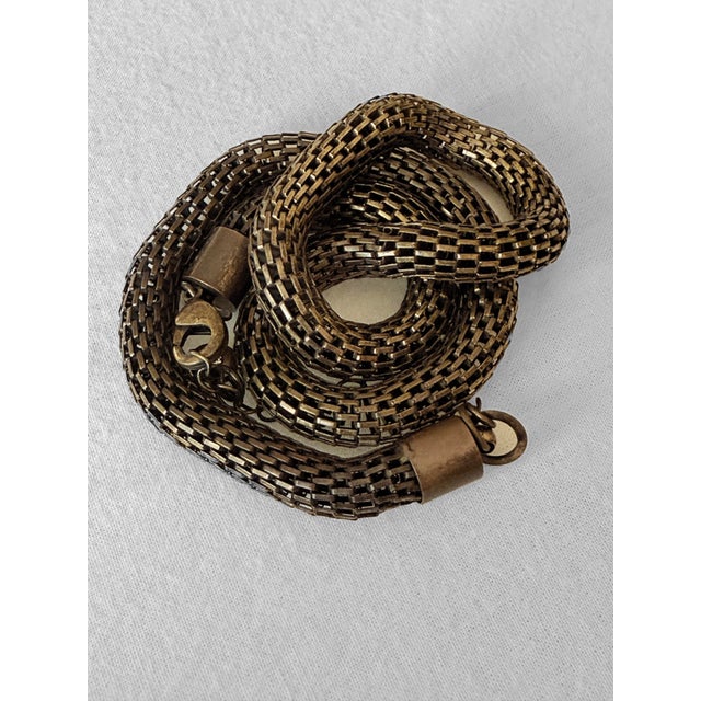 Vintage 1980s Mesh Collar Necklace, Antique Bronze-Tone For Sale - Image 11 of 11