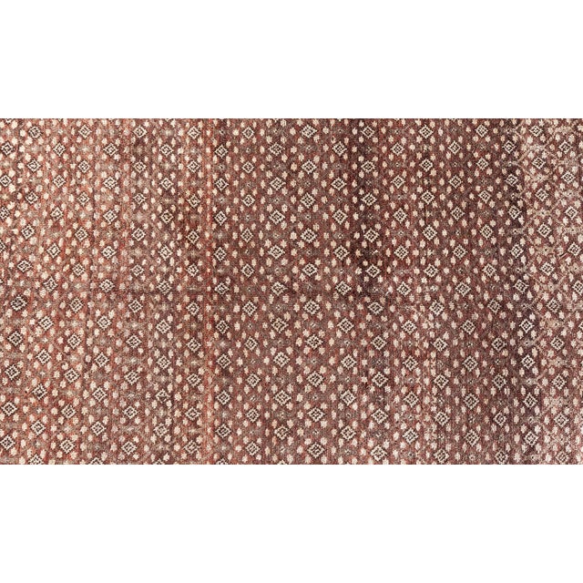 Antique Persian Malayer Chocolate Brown, Sandy Beige Hand Knotted Wool Rug For Sale - Image 4 of 9