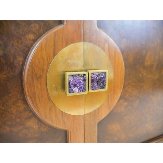1970s Widdicomb Mid-Century Burl Panel Sideboard For Sale - Image 10 of 12