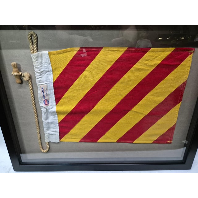 Nautical Signal Flag of Letter "Y" in Shadowbox Frame For Sale - Image 4 of 7