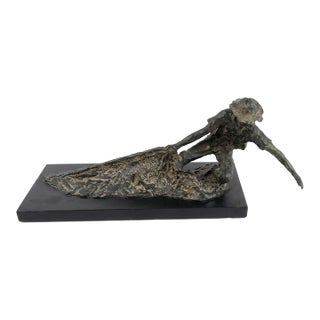 Vintage Metal Fisherman Sculpture with stamped "CE" For Sale
