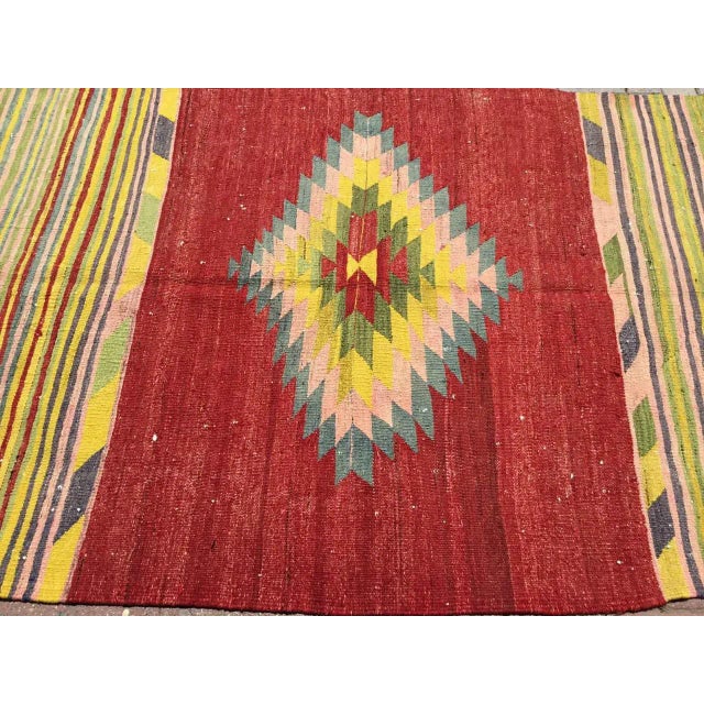 Textile Vintage Turkish Kilim Rug - 57" X 94" For Sale - Image 7 of 13