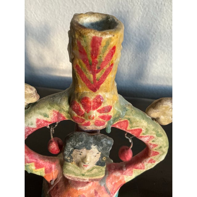 Ceramic A Wonderful Pair for Collectors of Mexican Ceramics, Devotional Arts, and Handmade Folk Traditions For Sale - Image 7 of 10