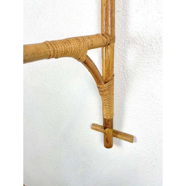 Rattan & Bamboo Wall Stand Flower Plant Holder, Italy, 1960s For Sale - Image 10 of 15