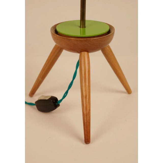 Wood Mid-Century Table Lamp with Wooden Base from Krasna JIzba, 1950s For Sale - Image 7 of 9