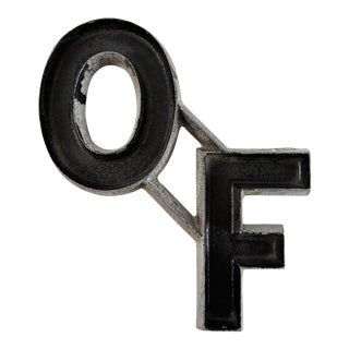 1940s Mid-Century Modern Black Letter Store Sign - "OF" For Sale