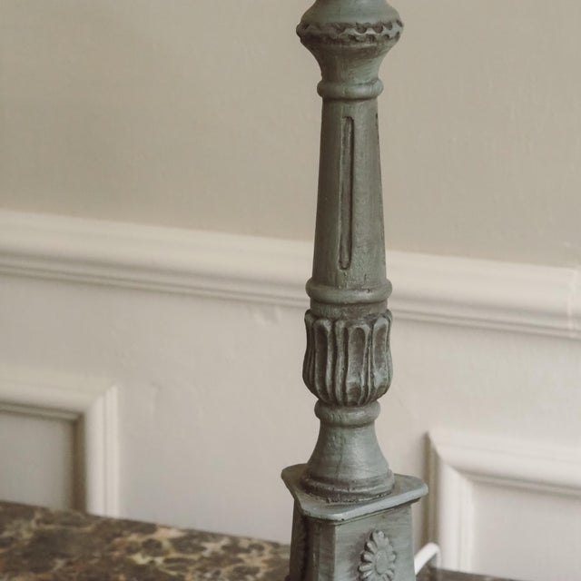 Table Lamp with Paw Feet and Patina Finish For Sale - Image 3 of 8
