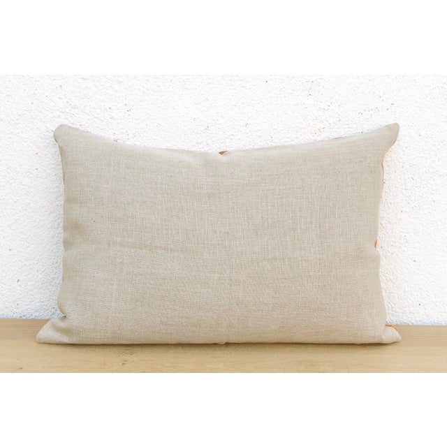 19th Century Majitha Mosaic, Heirloom Bagh Phulkari Pillow For Sale - Image 5 of 6