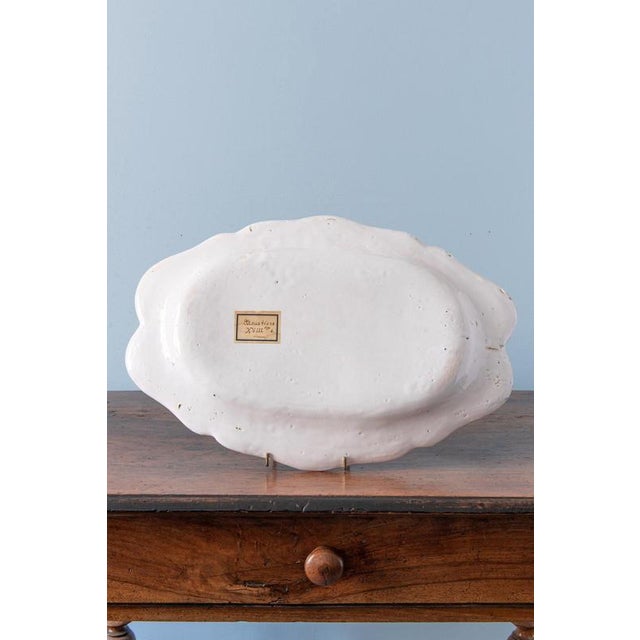 Ceramic Green Grotesque Oval Dish from Moustiers Faience, 1740s For Sale - Image 7 of 8