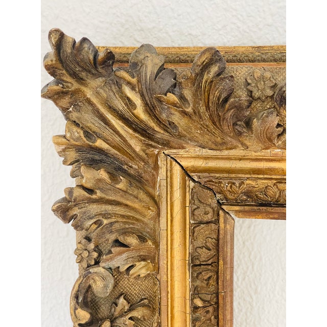 19 Th C Antique Richly Ornate Mirror Frame For Sale - Image 4 of 7