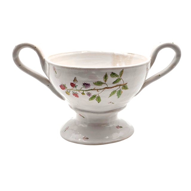 Vintage Studio Art Pottery Covered Comport With Cottage Berry and Strawberry Finial For Sale - Image 10 of 17