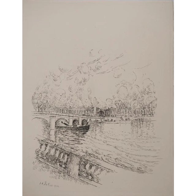 Henri Lebasque, The Quai d'Orsay Bridge, Original Engraving For Sale - Image 6 of 6