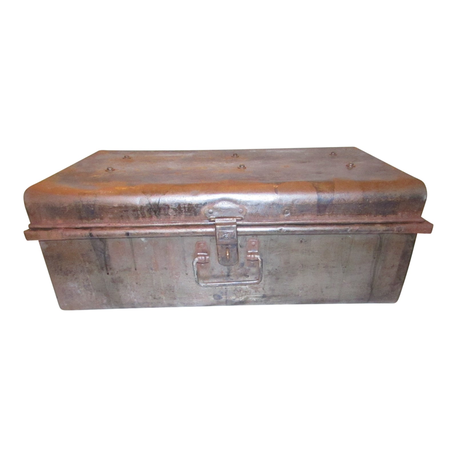 Vintage Restoration Hardware Metal Travel Military Trunk Chairish