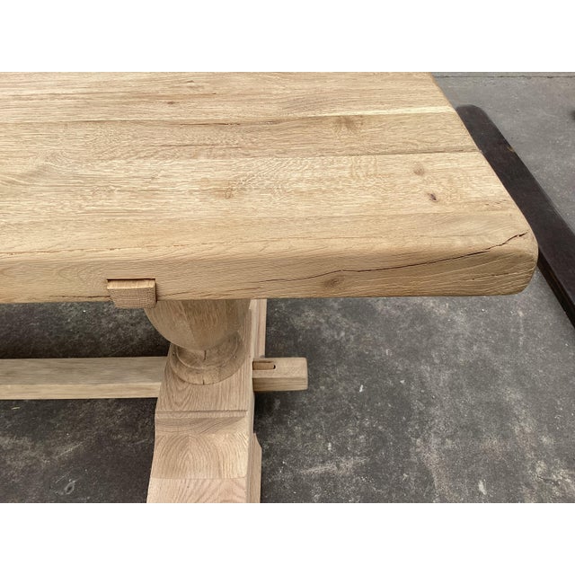 Antique French Oak Weathered Farmhouse/Monastery Table For Sale - Image 9 of 11