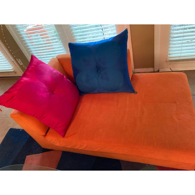 Fabulous Asian motive satin large decorative pillows. Size 25x25 bright blue and magenta colors.