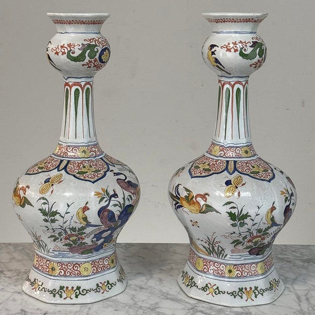 Late 19th Century Late 19th Century Pair of Large Boch Frères Keramis Polychrome Faience Vases For Sale - Image 5 of 18