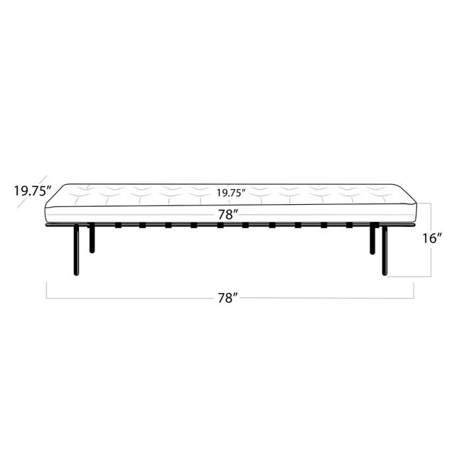 Regina Andrew Tufted Leather Gallery Bench, Cappuccino For Sale In Detroit - Image 6 of 7