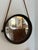 Metal Vintage Round Metal Mirror on Silk Rope, France For Sale - Image 7 of 18