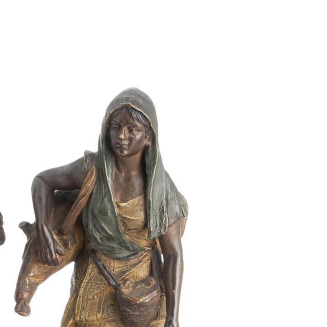 19th Century Indian Man and Woman Sculptures, Set of 2 For Sale - Image 4 of 6