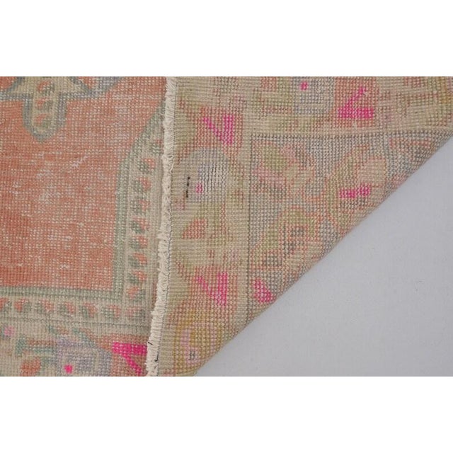 Apricot Apricot Colour Oushak Vintage Rug For Sale - Image 8 of 10
