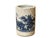 1980s Chinese Distressed White Porcelain Blue Mountain Houses Graphic Holder Vase For Sale - Image 5 of 15