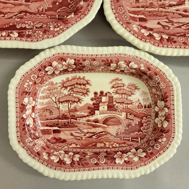 Ceramic Copeland Spode's Tower Red Transferware Nesting Serving Dishes Bowls - Set of 3 For Sale - Image 7 of 10