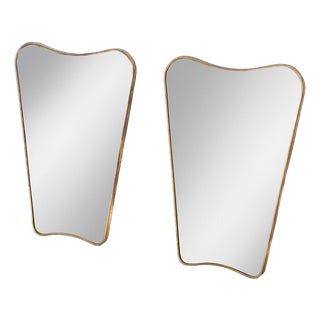 Mirror with Brass Frame For Sale