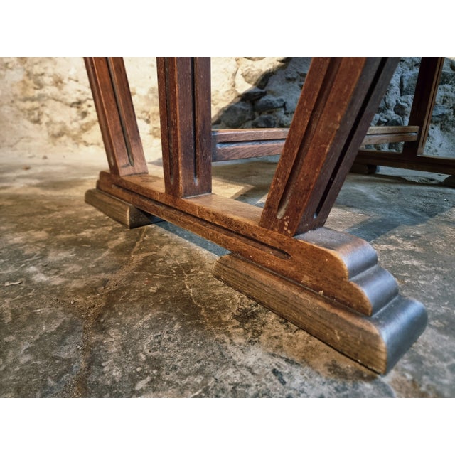 Vintage French Arts & Crafts Style Oak Table, 1930s For Sale - Image 14 of 18