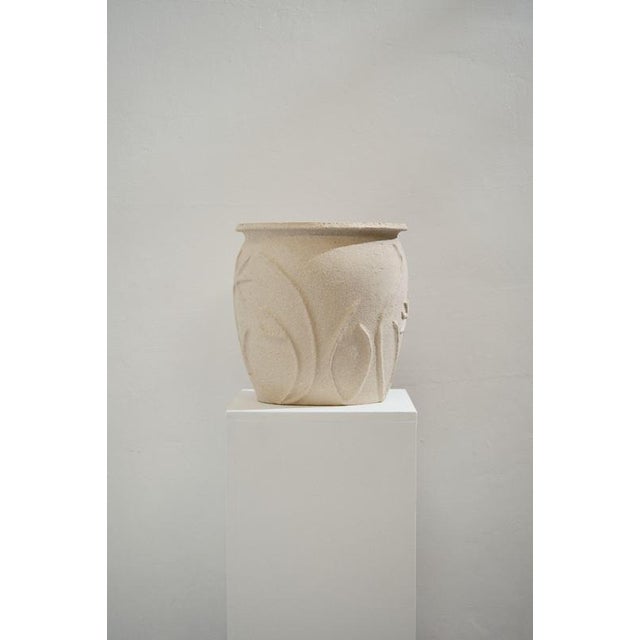La Table Mer Beige Sandstone Vase by Lou Thomas For Sale - Image 4 of 8