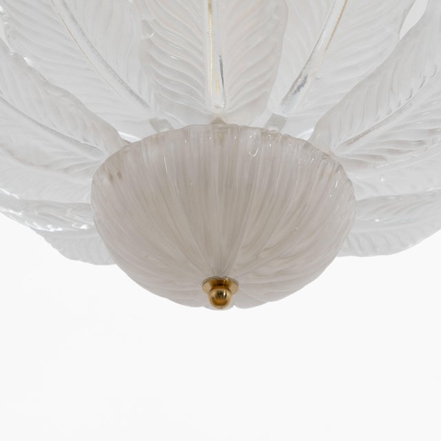 Mid-Century Modern Murano Glass Ceiling Light with White Glass Flower-Shaped Petals, 2000 For Sale - Image 3 of 9